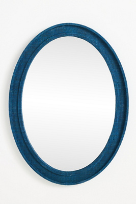 Anthropologie Valley Raffia Oval Wall Mirror
