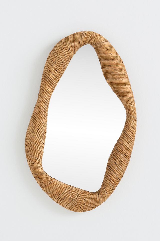 Jolene Undulating Wrapped Rattan Mirror #2