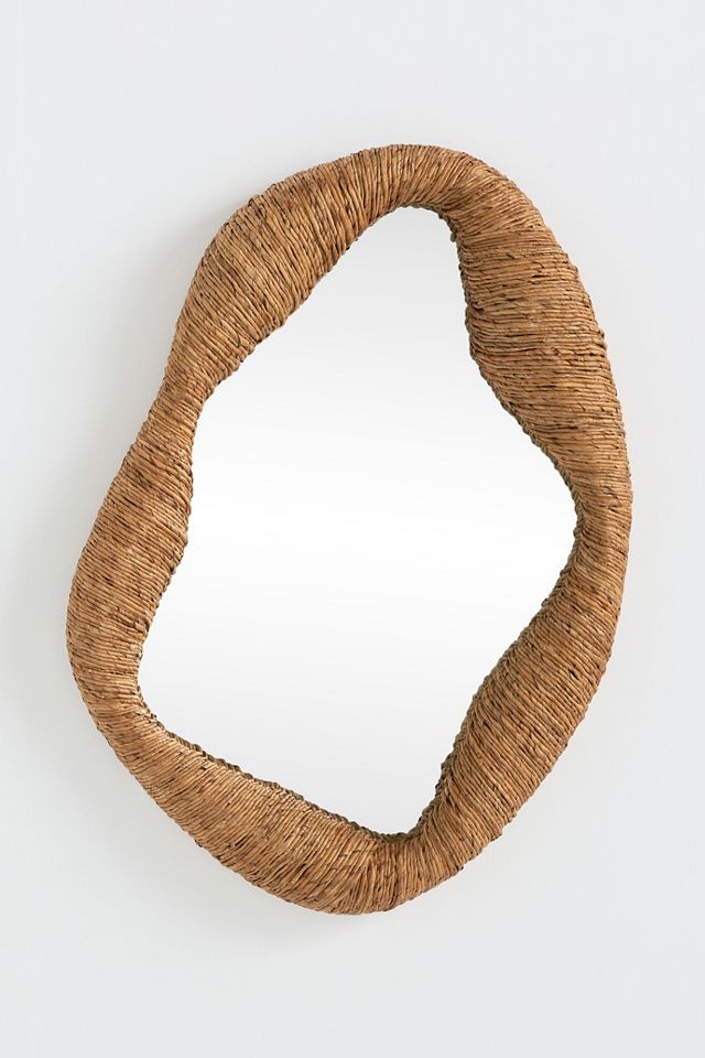 Jolene Undulating Wrapped Rattan Mirror #3