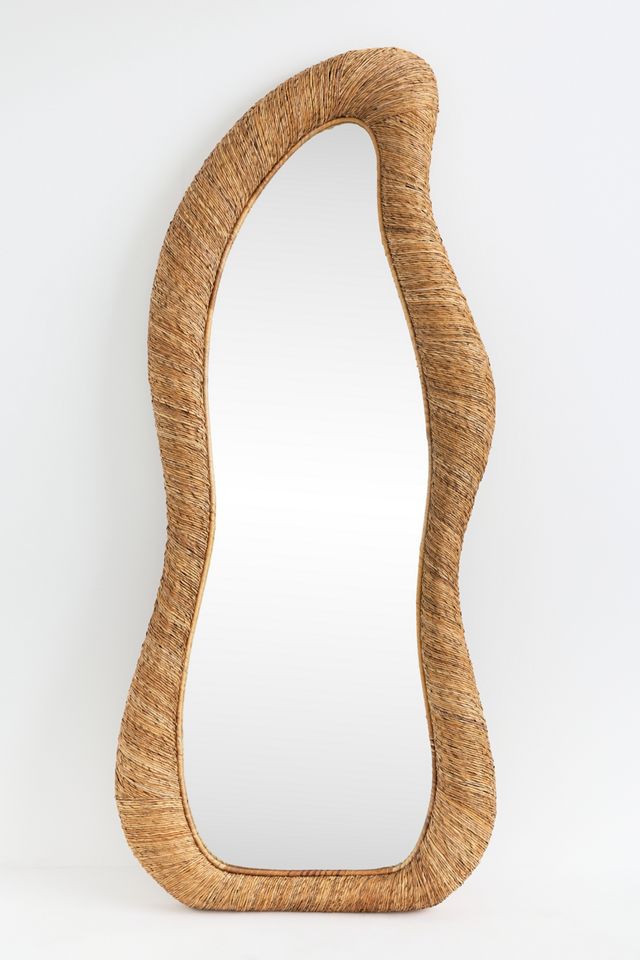 Jolene Undulating Wrapped Rattan Mirror #4