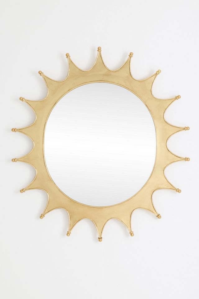 Soleil Brass Sun Wall Mirror #1