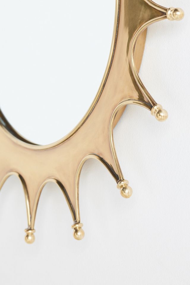 Soleil Brass Sun Wall Mirror #2