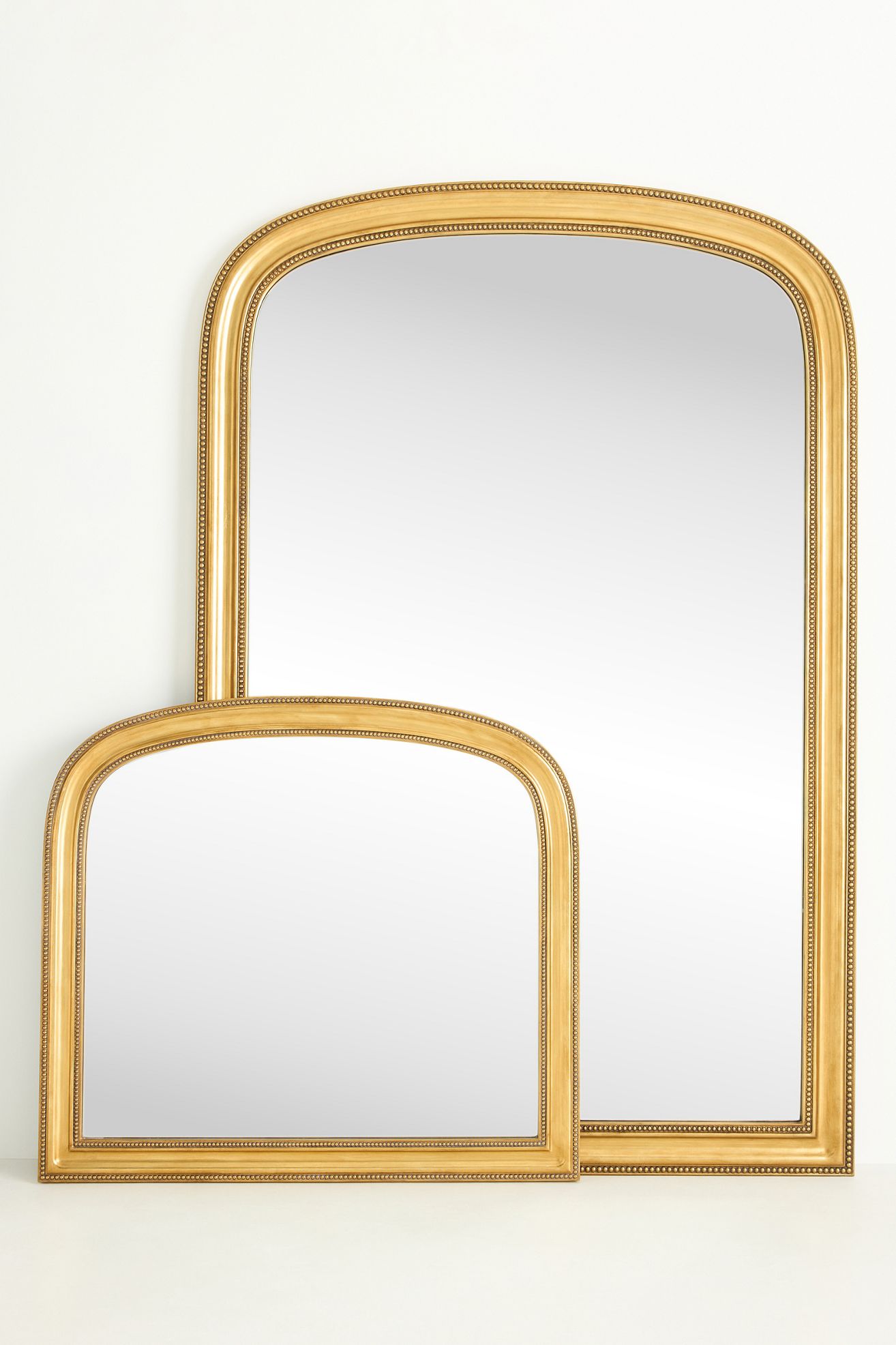 The Gleaming Louie Beaded Arched Mirror - Bronze, Standard, FLOOR