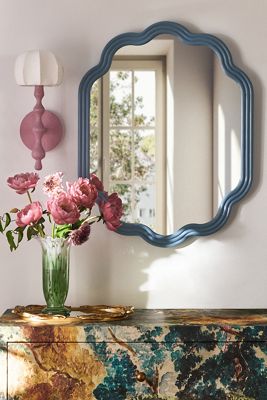 Clara Scalloped Wood Mirror