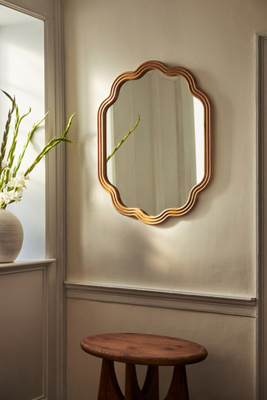 Clara Scalloped Wood Mirror