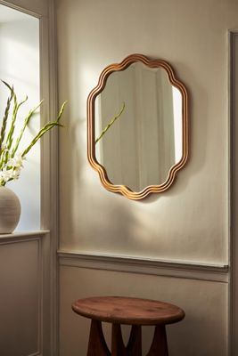 Clara Scalloped Wood Mirror