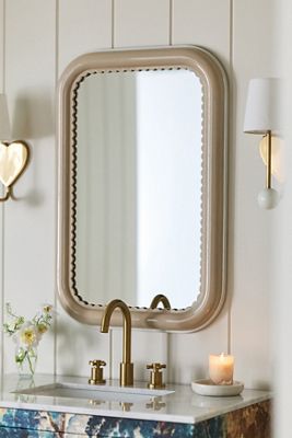 Merritt Scalloped Bath Portrait Wall Mirror