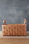 Wide Weave Leather Basket #2