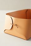 Folded Leather Basket #5