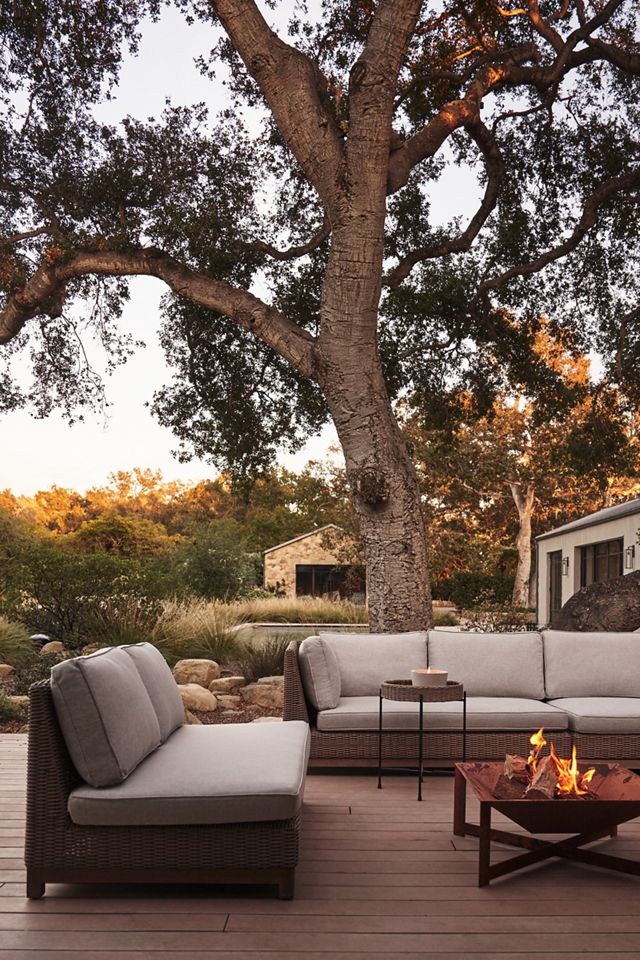 Meadowbrook Teak Base Wicker Armless Chair #4