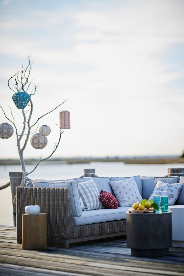 Meadowbrook Teak Base Wicker Armless Chair #5