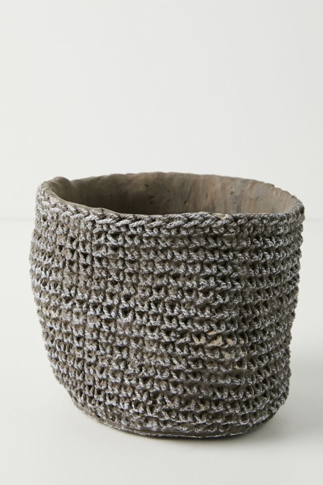 Woven Cement Pot #1