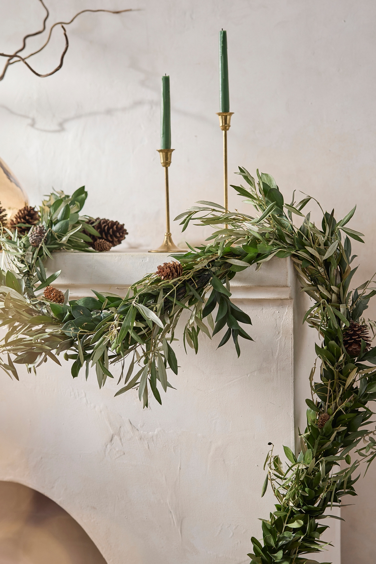 Fresh Ruscus + Olive Leaf Garland