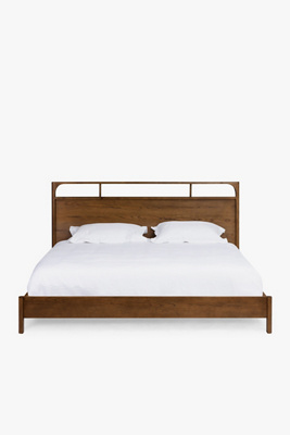 Anthropologie Cali Oak Wood Bed In Brown