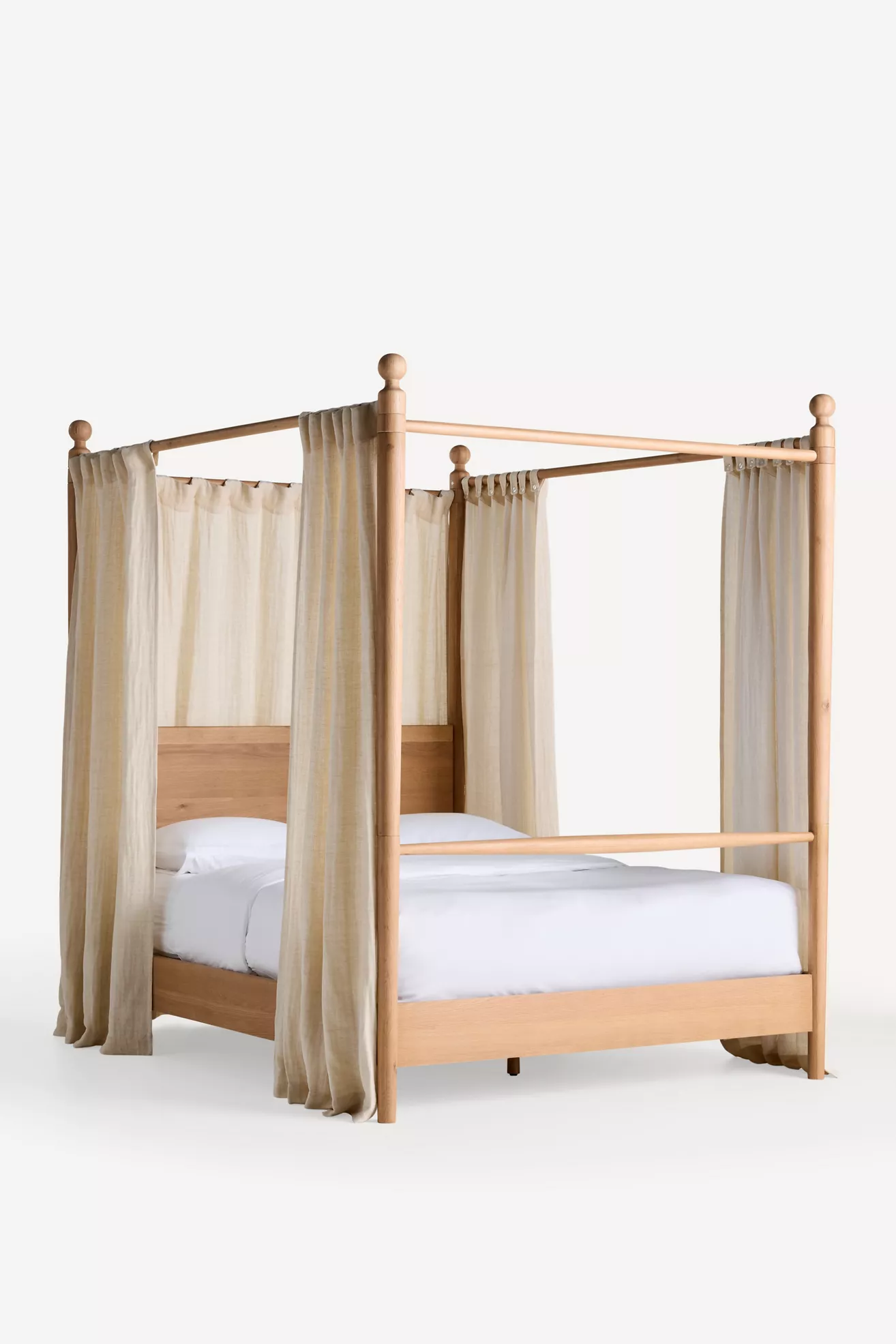 Roma Oak Canopy Bed - thumbnail 3