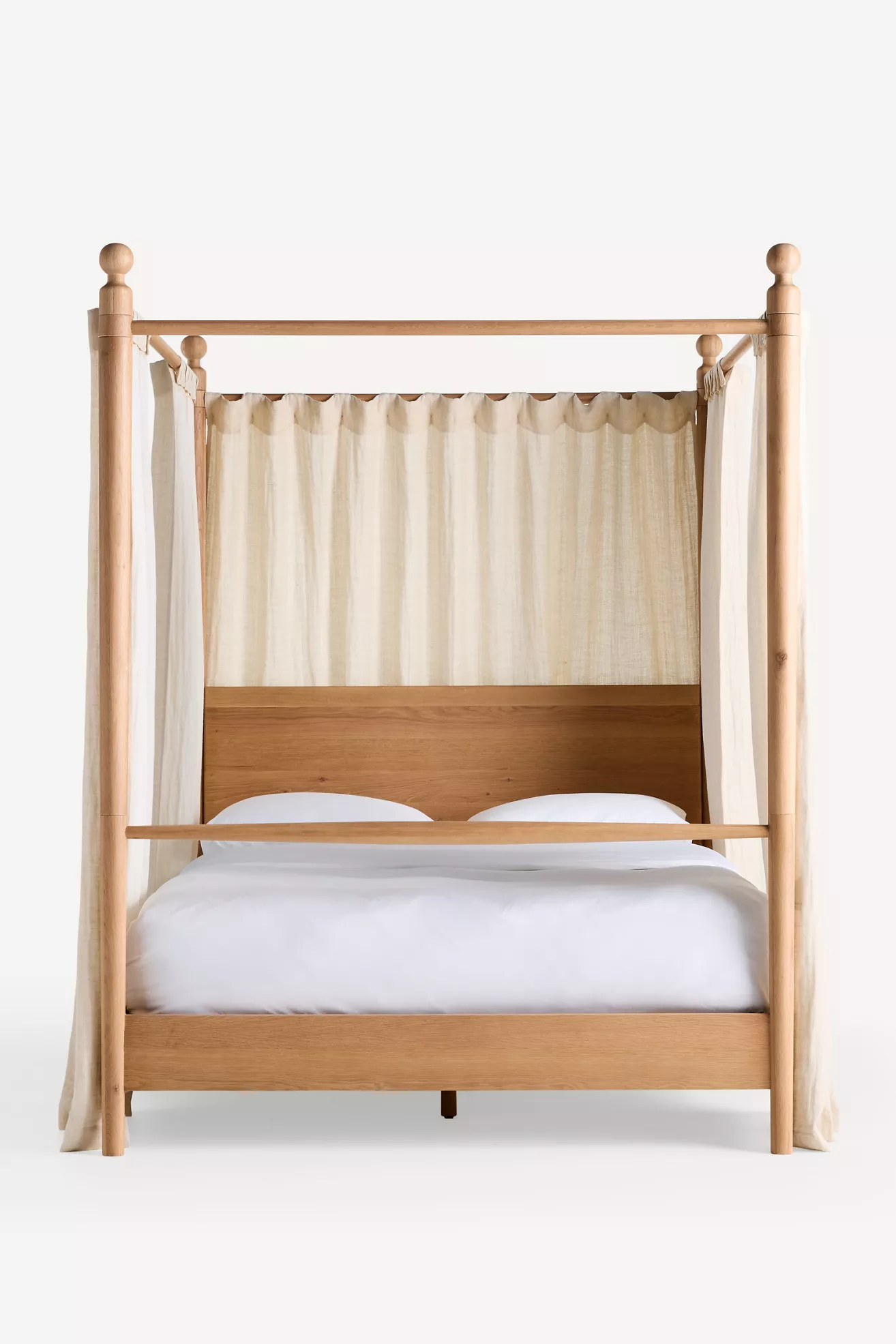 Roma Oak Canopy Bed - thumbnail 4