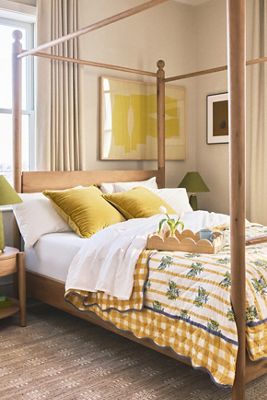 Roma Oak Canopy Bed