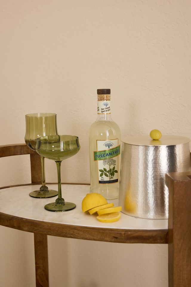 Mango Wood & Marble Bar Cart Drinks Trolley #1