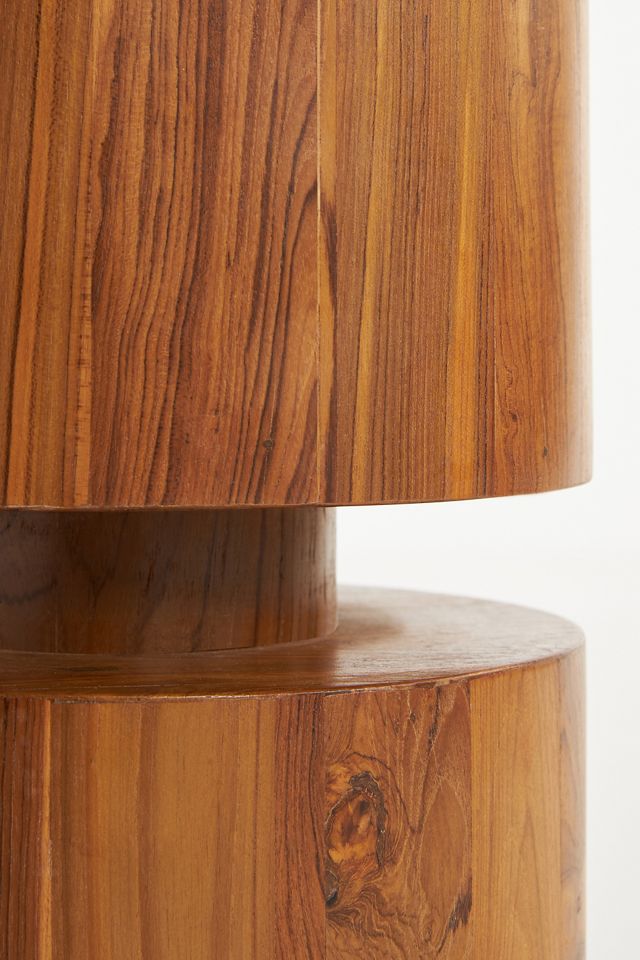 Reclaimed Teak Wood Pillar Side Table #1