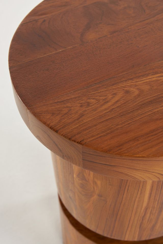 Reclaimed Teak Wood Pillar Side Table #2