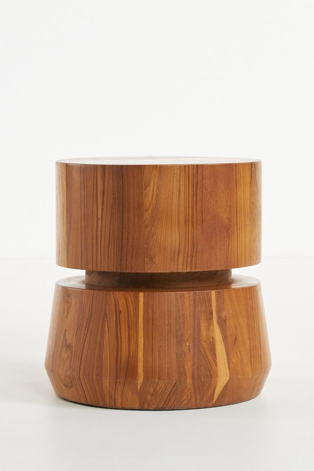 Reclaimed Teak Wood Pillar Side Table #3