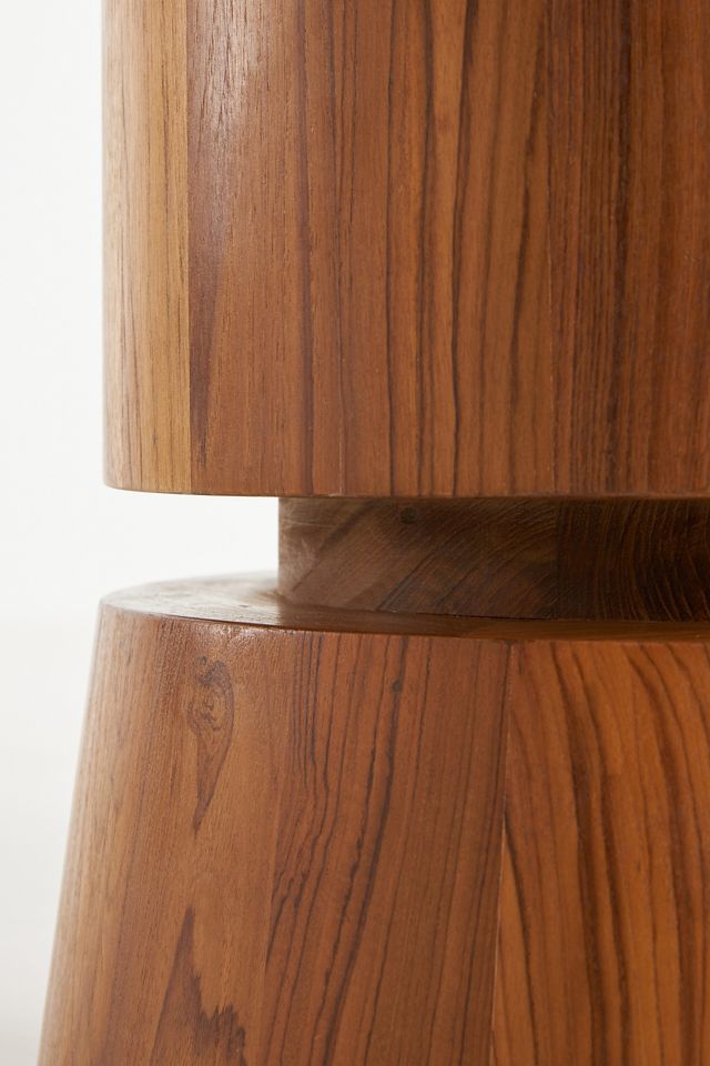 Reclaimed Teak Wood Pillar Side Table #4