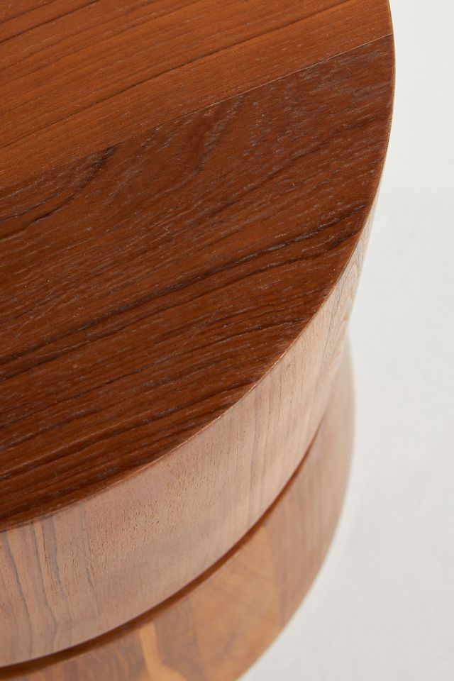 Reclaimed Teak Wood Pillar Side Table #5