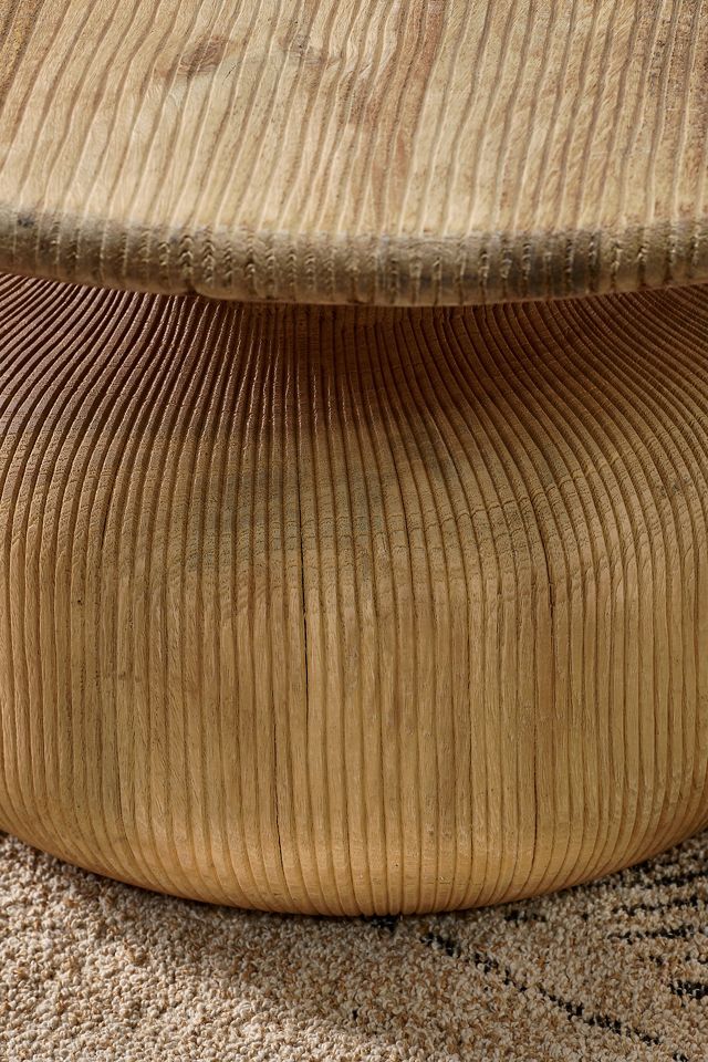 nkuku Vivan Grooved Wood Coffee Table #1