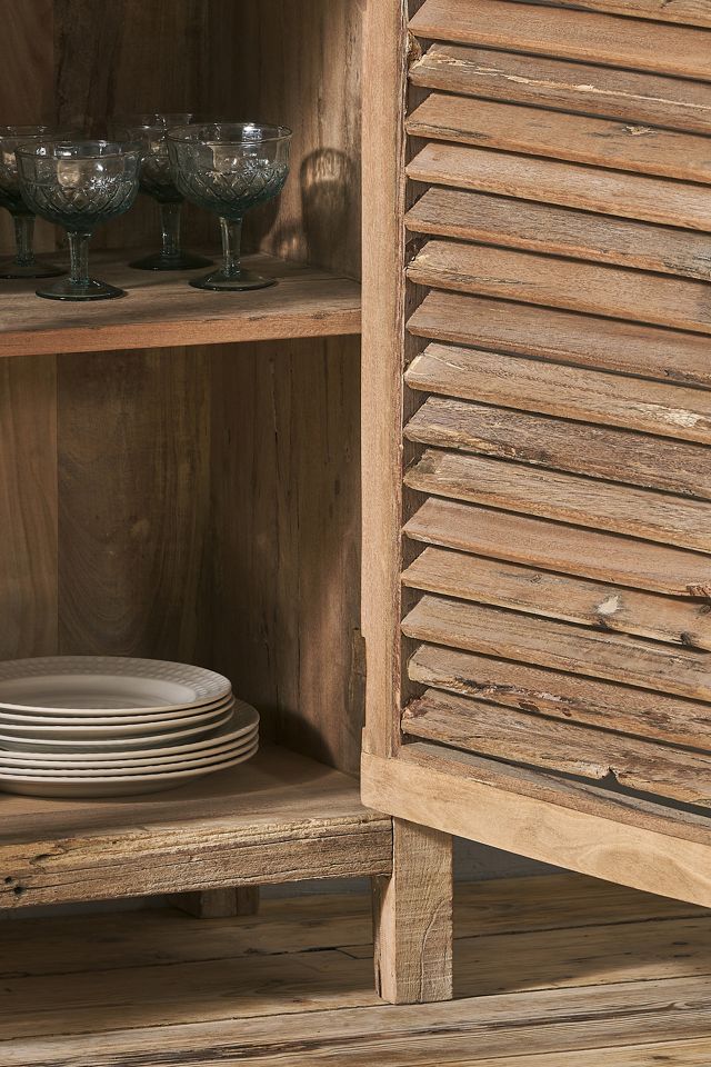 nkuku Ibo Reclaimed Wooden Slatted Sideboard #1