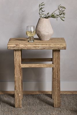 nkuku Ibo Wood Side Table 
