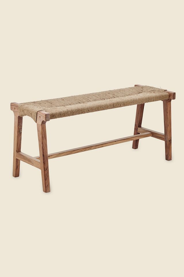 nkuku Acacia & Jute Woven Bench #1