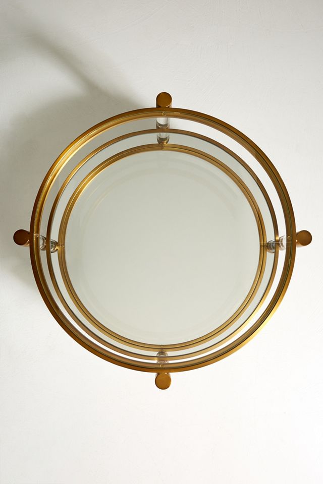 Oscarine Lucite Round Mirrored Coffee Table #4