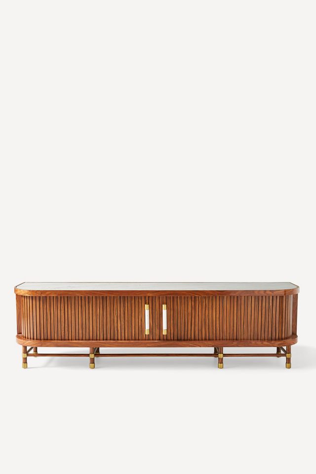 Deluxe Tamboured Media Cabinet #1