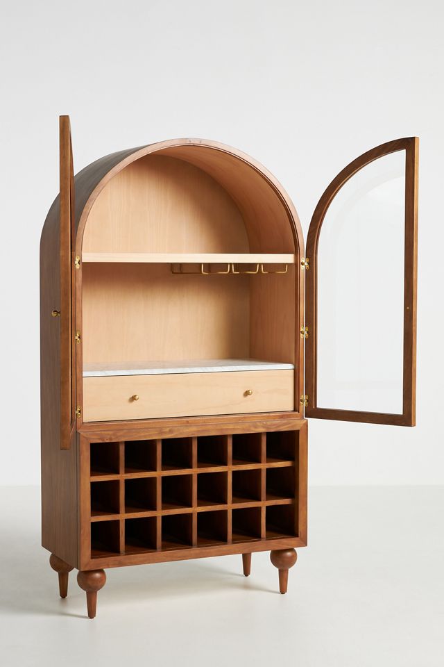 Fern Ash Wood Bar Cabinet #3