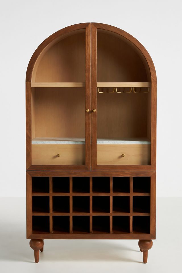 Fern Ash Wood Bar Cabinet #1