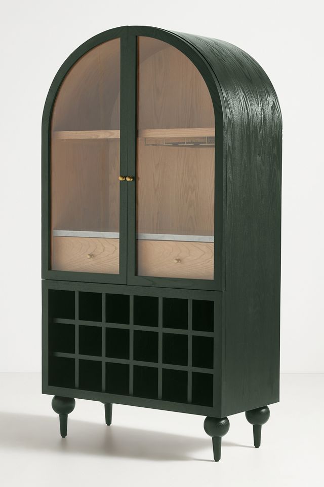 Fern Ash Wood Bar Cabinet #1