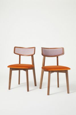 Amy Velvet-Upholstered Wood Dining Chairs, Set of 2