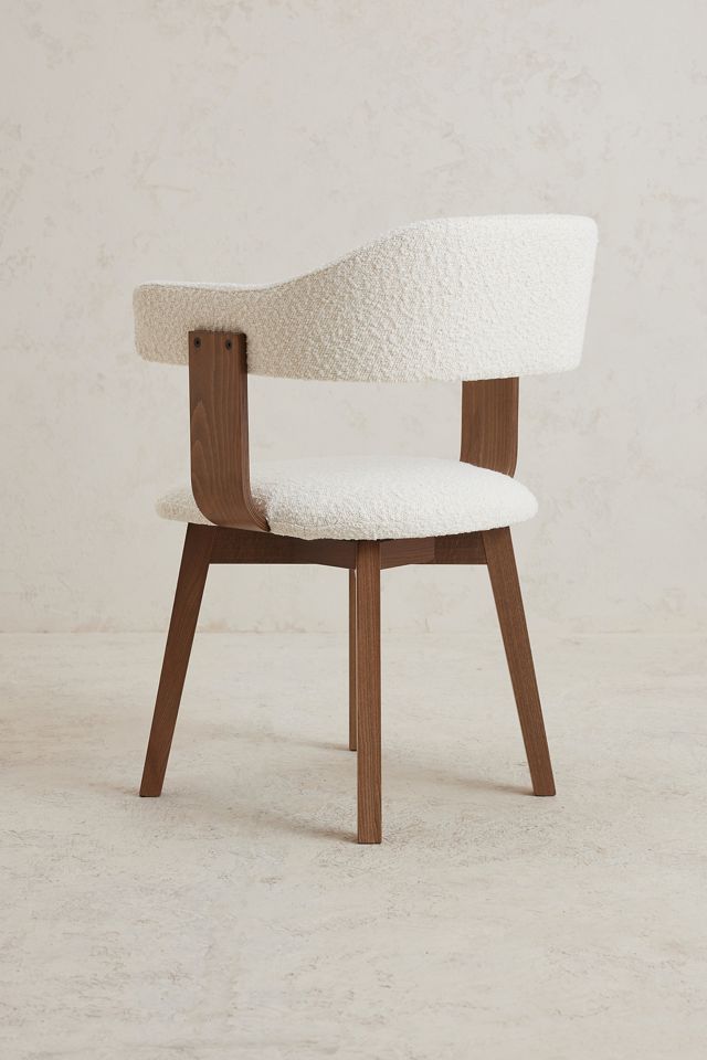 Brooke Boucle-Upholstered Beech Wood Swivel Dining Chair #4