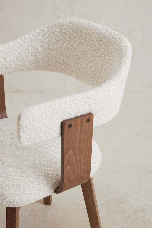 Brooke Boucle-Upholstered Beech Wood Swivel Dining Chair #5
