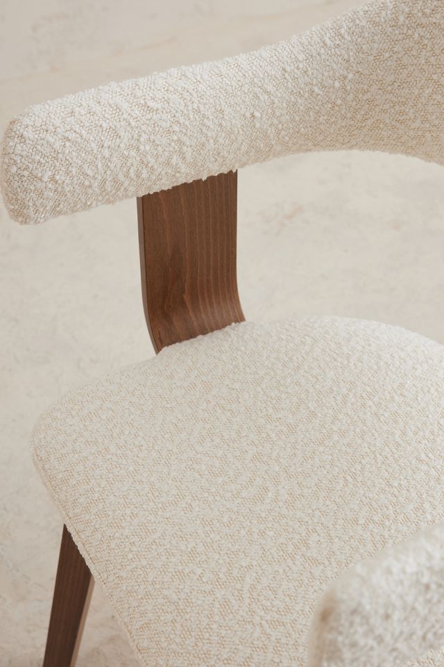 Brooke Boucle-Upholstered Beech Wood Swivel Dining Chair #6
