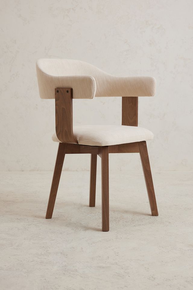 Brooke Boucle-Upholstered Beech Wood Swivel Dining Chair #2