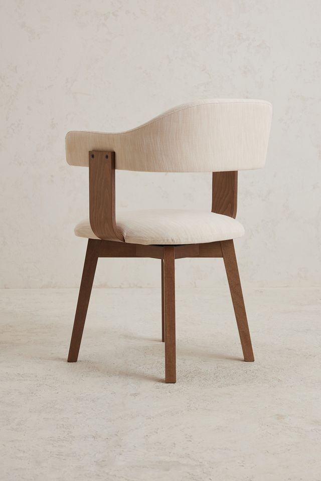 Brooke Boucle-Upholstered Beech Wood Swivel Dining Chair #3