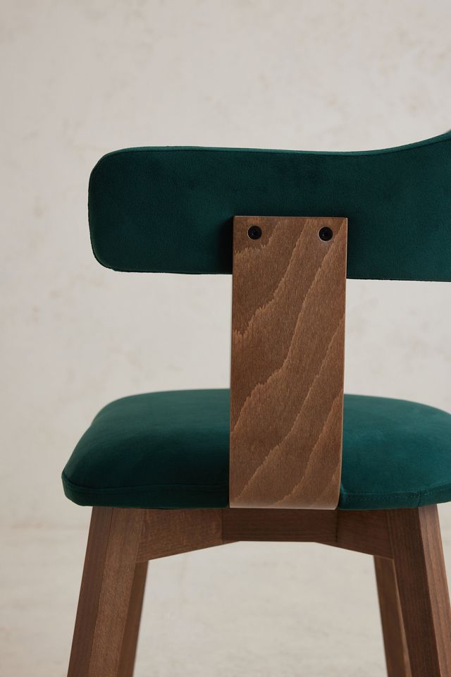 Brooke Velvet-Upholstered Beech Wood Swivel Dining Chair #5