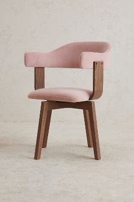 Anthropologie Brooke Swivel Chair, Velvet