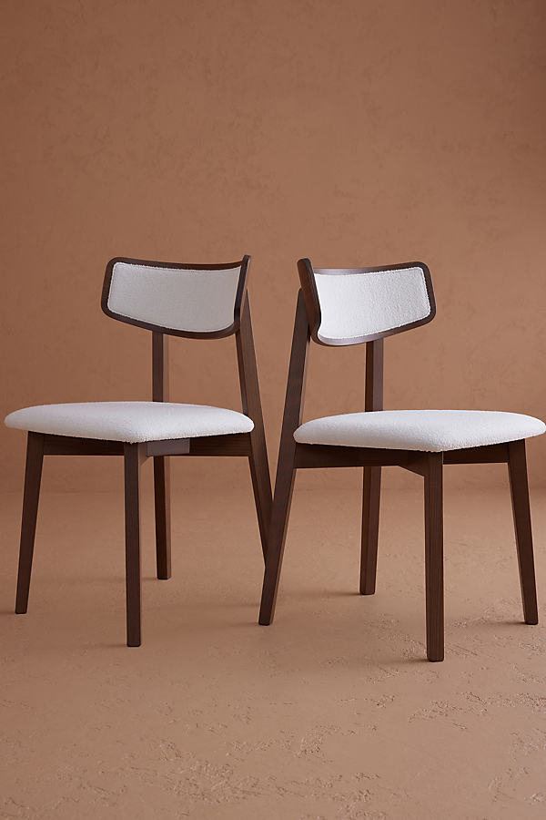 Amy Boucle-Upholstered FSC Wood Dining Chairs, Set of 2
