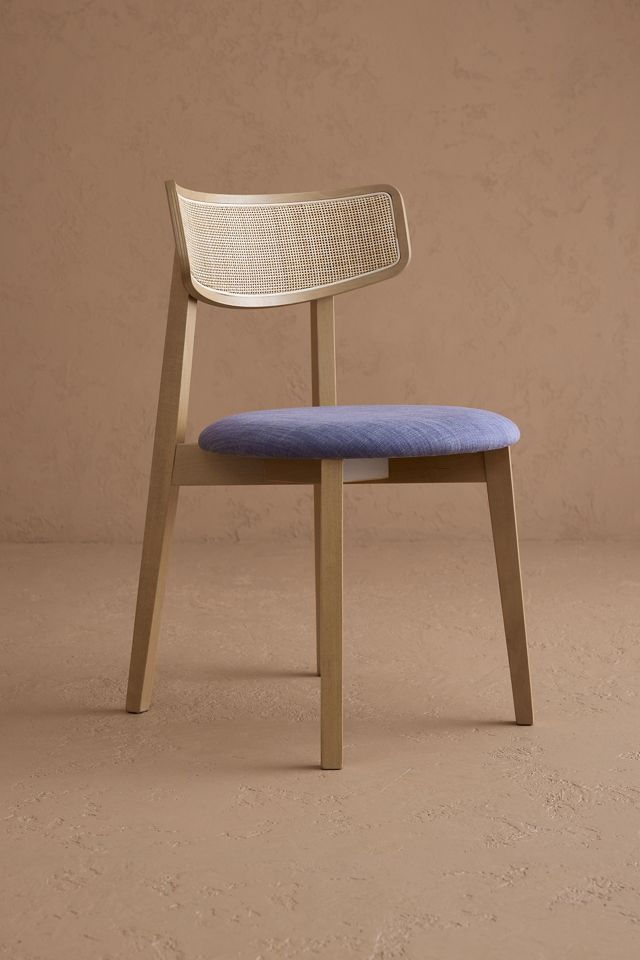 Annie Cotton-Upholstered FSC Wood Cane Dining Chairs, Set of 2 #5