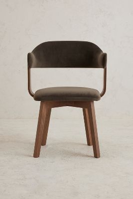 Brooke Velvet-Upholstered FSC Beech Wood Dining Chair