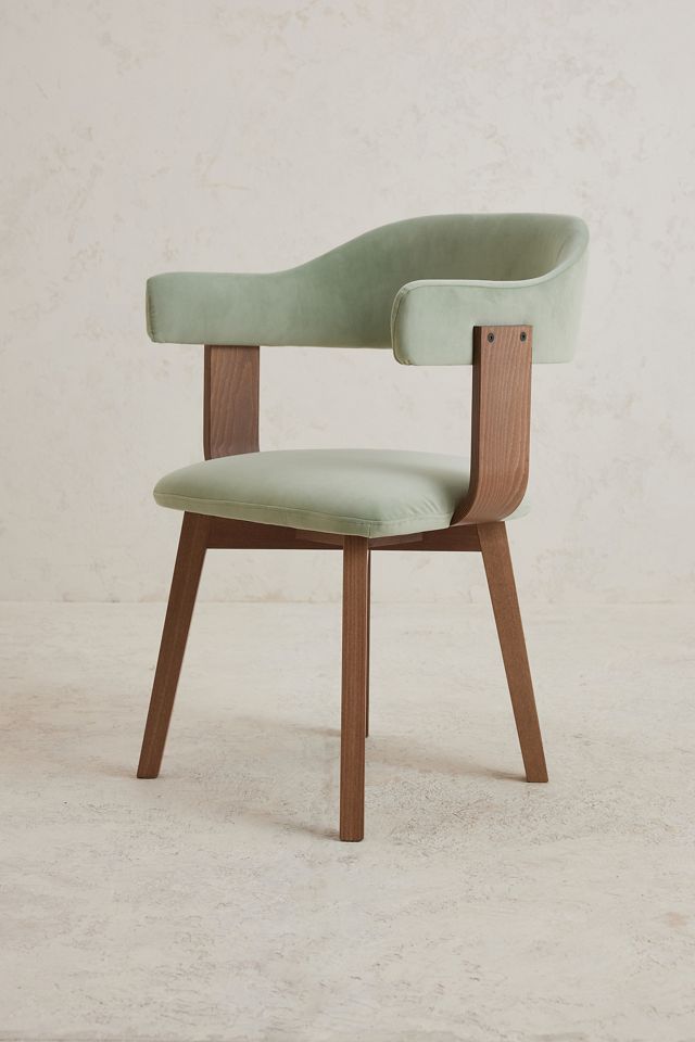 Brooke Velvet-Upholstered Beech Wood Dining Chair #1