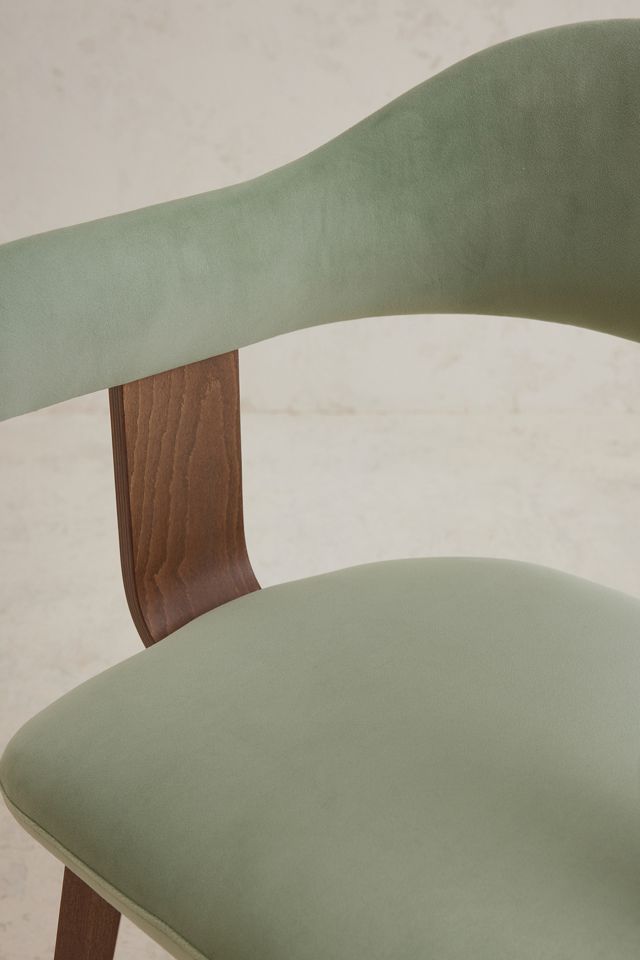 Brooke Velvet-Upholstered Beech Wood Dining Chair #5