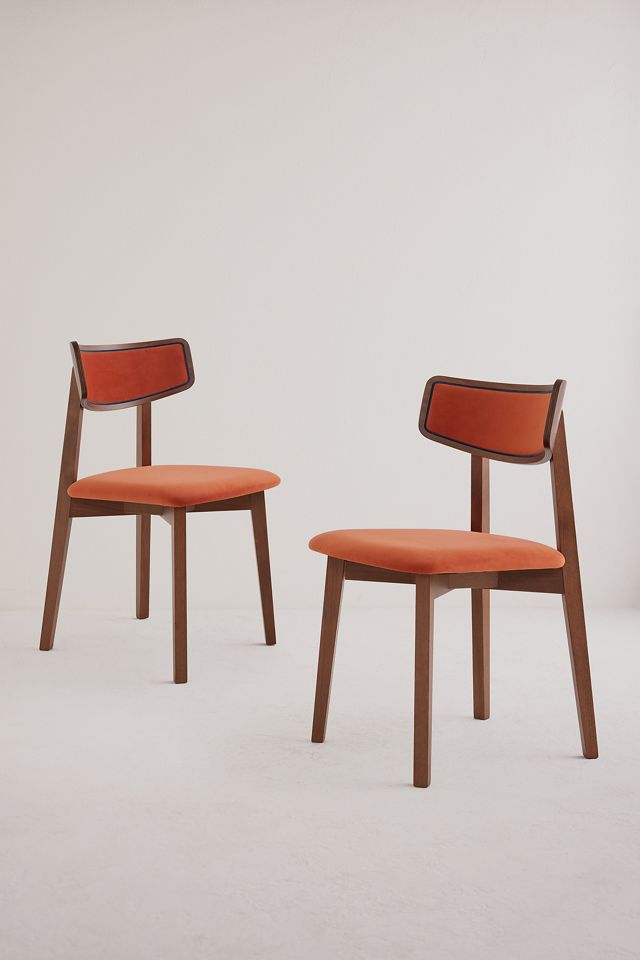 Amy Velvet-Upholstered Beech Wood Dining Chairs, Set of 2 #1